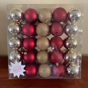 Hobby Lobby Festive Red, Gold, and Silver Ornaments